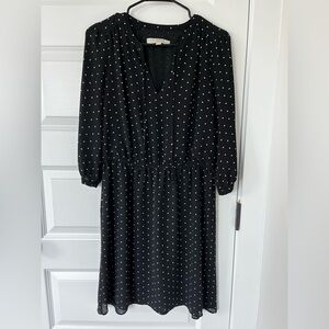 LOFT Black Polka Dot Dress